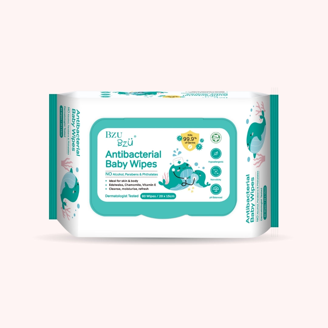 BZU BZU嬰兒抗菌濕巾優惠装80片*2包(有蓋)