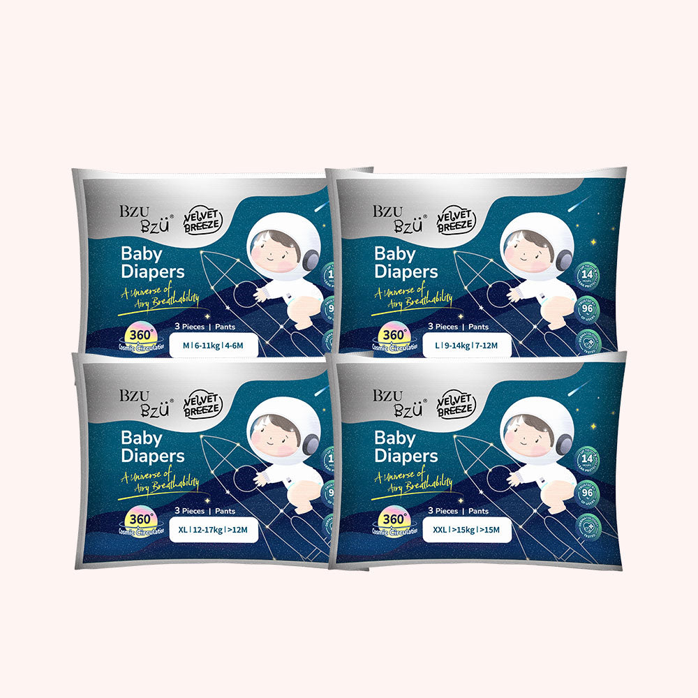 BZU BZU 絲絨乾爽紙尿褲試用包/旅行裝(褲型/黏貼型 3片/包）